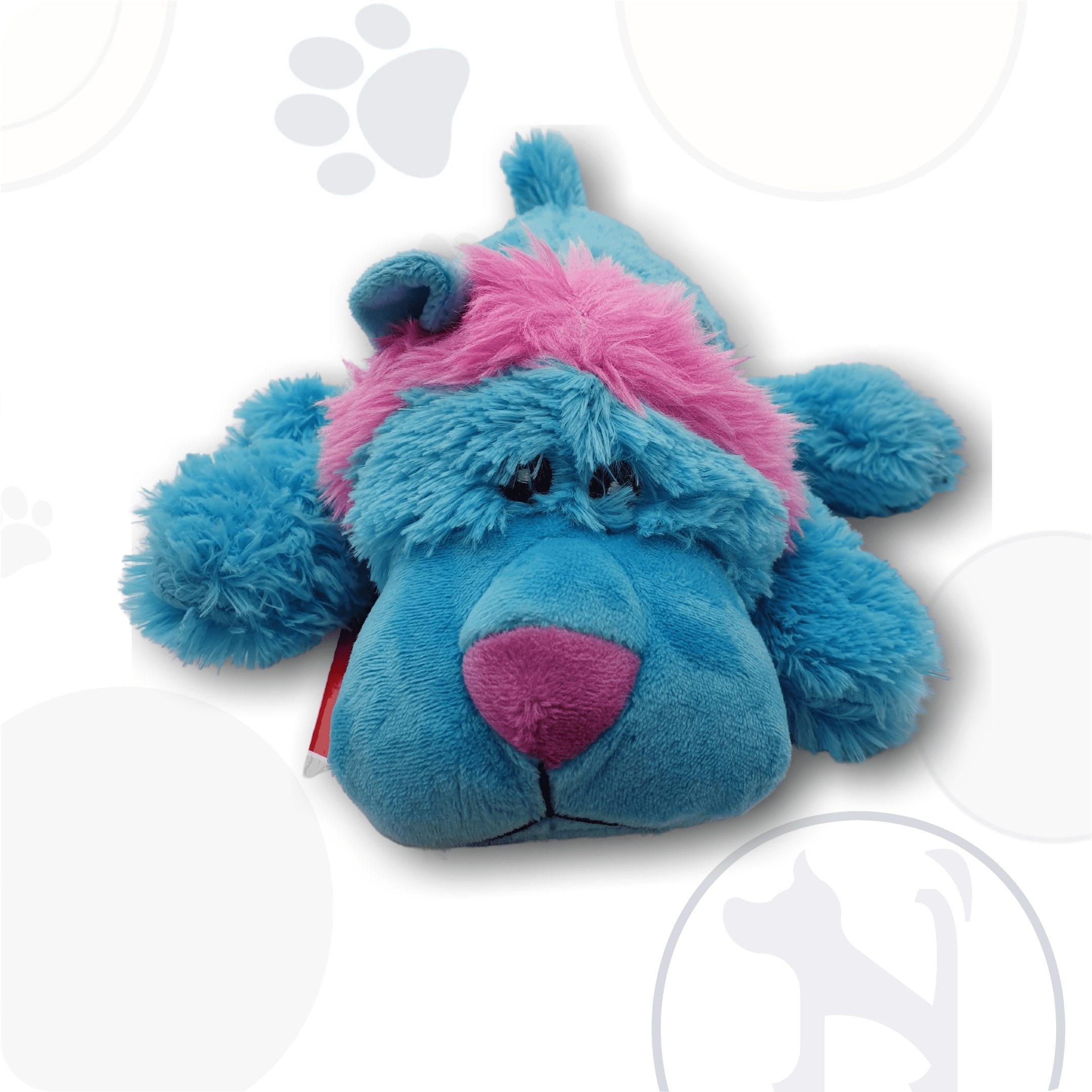 KONG Cozie Blue & Pink Lion Plush Dog Toy Small